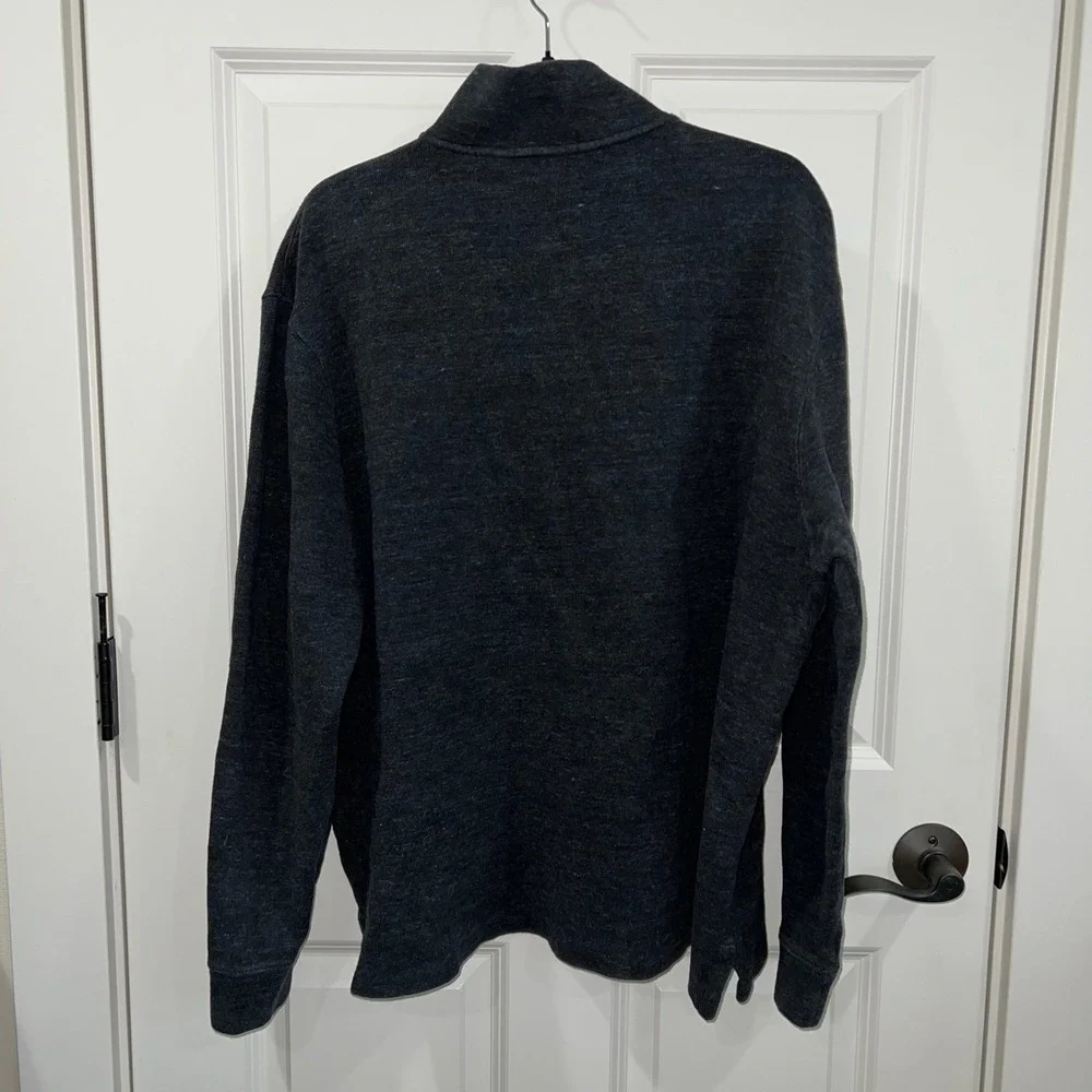 Polo Ralph Lauren Estate-Rib Mockneck 1/4 Zip Pullover Dark Heather Gray Size XL
